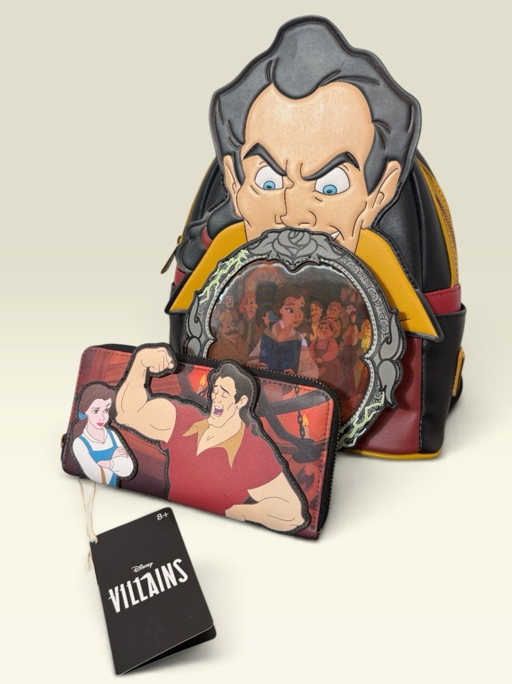 Disney Loungefly VILLIANS “Biceps to Spare” Backpack with Matching Wallet